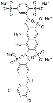 CAS#: 70865-31-5, Pentasodium 4-Amino-6-[[5-[(4,6-Dichloro-1,3,5-Triazin-2-Yl)Amino]-2-Sulphonatophenyl]Azo]-3-[(2,5-Disulphonatophenyl)Azo]-5-Hydroxynaphthalene-2,7-Disulphonate