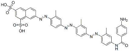 CAS#: 71033-06-2, 7-[[4-[[4-[[4-[(4-Aminobenzoyl)Amino]-2-Methylphenyl]Azo]-2-Methylphenyl]Azo]-2-Methylphenyl]Azo]-1,3-Naphthalenedisulfonic Acid