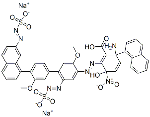 CAS#: 71278-41-6, Disodium Hydrogen 2-[[2-Amino-6-[[3,3'-Dimethoxy-4'-[(1-Naphthyl-6-Sulphonato)Azo][1,1'-Biphenyl]-4-Yl]Azo]-5-Hydroxy-1-Naphthyl-7-Sulphonato]Azo]-5-Nitrobenzoate