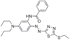 CAS 登录号：71383-06-7， N-[5-(二丙基氨基)-2-[[5-(乙硫基)-1,3,4-噻二唑-2-基]偶氮]苯基]苯甲酰胺