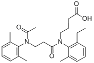CAS 登录号:71455-74-8, N-(N-乙酰基-3-(2,6-二甲基苯胺基)丙酰基)-4-(2-乙基-6-甲基苯胺基)丁酸