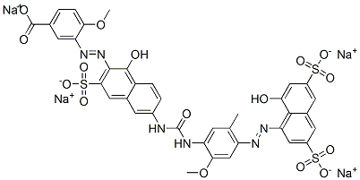 CAS#: 71873-47-7, Tetrasodium 3-[[1-Hydroxy-6-[[[[4-[(8-Hydroxy-3,6-Disulphonato-1-Naphthyl)Azo]-2-Methoxy-5-Methylphenyl]Amino]Carbonyl]Amino]-3-Sulphonato-2-Naphthyl]Azo]-p-Anisate