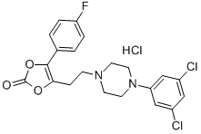 CAS 登录号：71923-04-1， 4-(2-(4-(3,5-二氯苯基)-1-哌嗪基)乙基)-5-(4-氟苯基)-1,3-二氧杂环戊烯-2-酮盐酸盐