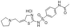 CAS#: 71933-34-1, N-(4-(((5-(2-(Pyrrolidin-1-Yl)Ethylidene)-4,5-Dihydro-2-Thiazolyl)Amino)Sulfonyl)Phenyl)-Acetamide Hydrochloride
