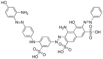 CAS#: 72066-88-7, 4-Amino-3-[[4-[[4-[(2-Amino-4-Hydroxyphenyl)Azo]Phenyl]Amino]-3-Sulfophenyl]Azo]-5-Hydroxy-6-(Phenylazo)-2,7-Naphthalenedisulfonic Acid