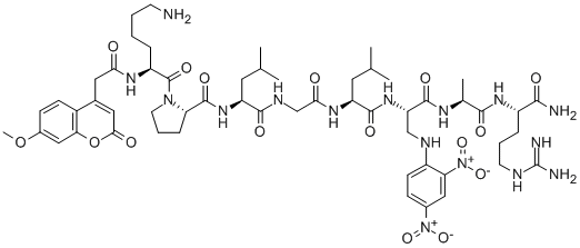 CAS#: 720710-69-0, N2-[(7-Methoxy-2-oxo-2H-1-benzopyran-4-yl)acetyl]-L-lysyl-L-prolyl-L-leucylglycyl-L-leucyl-3-[(2,4-dinitrophenyl)amino]-L-alanyl-L-alanyl-L-Argininamide