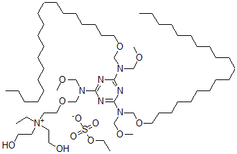CAS#: 72102-72-8, 2-[[[4,6-Bis(Icosoxymethyl-(Methoxymethyl)Amino)-1,3,5-Triazin-2-Yl]-(Methoxymethyl)Amino]Methoxy]Ethyl-Ethyl-Bis(2-Hydroxyethyl)Azanium Ethyl Sulfate