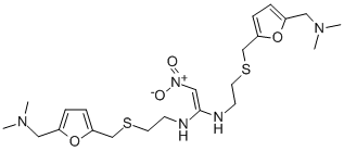 CAS#: 72126-78-4, N,N'-Bis[2-[[[5-[(Dimethylamino)Methyl]-2-Furanyl]Methyl]Thio]Ethyl]-2-Nitro-1,1-Ethenediamine