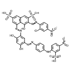 CAS#: 72139-01-6, 3-[(2-Chloro-4-nitrophenyl)diazenyl]-5-{[2,4-dihydroxy-5-({4-[(4-nitro-2-sulfophenyl)amino]phenyl}diazenyl)phenyl]diazenyl}-4-hydroxy-2,7-naphthalenedisulfonic acid