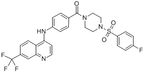 CAS#: 72141-57-2, [4-(4-Fluorophenyl)Sulfonylpiperazin-1-Yl]-[4-[[7-(Trifluoromethyl)Quinolin-4-Yl]Amino]Phenyl]Methanone