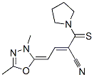CAS 登录号:72361-42-3, (E,4E)-4-(3,5-二甲基-1,3,4-恶二唑-2-亚基)-2-(吡咯烷-1-硫代甲酰基)丁-2-烯腈