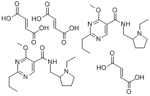 CAS 登录号：72412-13-6， 丁-2-烯二酸;N-[(1-乙基吡咯烷-2-基)甲基]-4-甲氧基-2-丙基嘧啶-5-甲酰胺;N-[(1-乙基吡咯烷-2-基)甲基]-4-甲氧基-2-丙基嘧啶-5-甲酰胺