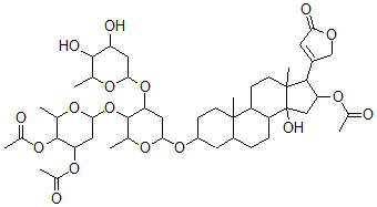 CAS#: 7242-09-3, 16beta-(Acetyloxy)-3beta-[[4-O-[4-O-(3-O,4-O-Diacetyl-2,6-Dideoxy-beta-D-Ribo-Hexopyranosyl)-2,6-Dideoxy-beta-D-Ribo-Hexopyranosyl]-2,6-Dideoxy-beta-D-Ribo-Hexopyranosyl]Oxy]-14-Hydroxy-5beta-Card-20(22)-Enolide