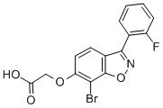 CAS 登录号：72481-99-3， 2-[[7-溴-3-(2-氟苯基)-1,2-苯并恶唑-6-基]氧基]乙酸
