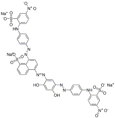 CAS 登录号：72496-92-5， 5-[[(3Z)-6-羟基-3-[[4-[(4-硝基-2-磺酸苯基)氨基]苯基]亚肼基]-4-氧代-1-环己-1,5-二烯基]偶氮]-8-[4-[(4-硝基-2-磺酸苯基)氨基]苯基]偶氮萘-1-磺酸三钠