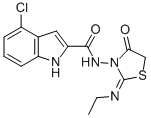 CAS#: 72549-07-6, 4-Chloro-N-(2-Ethylimino-4-Oxo-1,3-Thiazolidin-3-Yl)-1H-Indole-2-Carboxamide