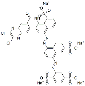 CAS 登录号：72639-37-3， 2-[4-[4-[(2,3-二氯喹喔啉-6-羰基)氨基]-5-磺酸萘-1-基]偶氮-7-磺酸萘-1-基]偶氮苯-1,4-二磺酸四钠
