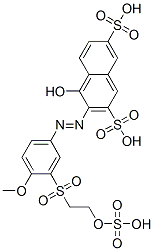 CAS 登录号：72749-64-5， 4-羟基-3-[[4-甲氧基-3-[[2-(磺基氧基)乙基]磺酰基]苯基]偶氮]-2,7-萘二磺酸