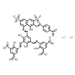CAS#: 72765-45-8, Disodium 5-({2,4-dihydroxy-3,5-bis[(2-hydroxy-3,5-dinitrophenyl)diazenyl]phenyl}diazenyl)-4-hydroxy-3-[(4-nitrophenyl)diazenyl]-2,7-naphthalenedisulfonate