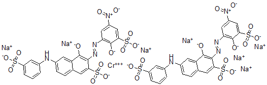 CAS#: 72765-47-0, Bis[4-Hydroxy-3-[(2-Hydroxy-5-Nitro-3-Sulfophenyl)Azo]-6-[(3-Sulfophenyl)Amino ]-2-Naphthalenesulfonato]-Chromate Heptasodium