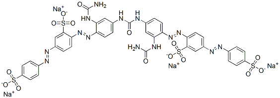 CAS#: 72829-40-4, Tetrasodium 2-[2-(Carbamoylamino)-4-[[3-(Carbamoylamino)-4-[2-Sulfonato-4-(4-Sulfonatophenyl)Diazenylphenyl]Diazenylphenyl]Carbamoylamino]Phenyl]Diazenyl-5-(4-Sulfonatophenyl)Diazenylbenzenesulfonate