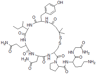 CAS 登录号：72915-18-5， N-[5-氨基-1-[(2-氨基-2-氧代乙基)氨基]-1-氧代戊烷-2-基]-1-[7-(2-氨基-2-氧代乙基)-10-(3-氨基-3-氧代丙基)-13-丁烷-2-基-16-[(4-羟基苯基)甲基]-20,20-二甲基-6,9,12,15,18-五氧代1,2-二硫杂-5,8,11,14,17-五氮杂环二十烷-4-羰基]吡咯烷-2-甲酰胺