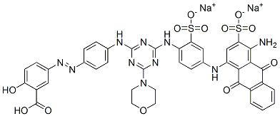 CAS#: 72927-98-1, Disodium (3Z)-3-[[4-[[4-[[4-[(4-Amino-9,10-Dioxo-3-Sulfoanthracen-1-Yl)Amino]-2-Sulfonatophenyl]Amino]-6-Morpholin-4-Yl-1,3,5-Triazin-2-Yl]Amino]Phenyl]Hydrazinylidene]-6-Oxocyclohexa-1,4-Diene-1-Carboxylate