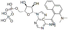 CAS 登录号：72947-52-5， [(2R,3S,4R,5R)-5-(6-氨基嘌呤-9-基)-4-羟基-2-[(羟基-膦酰氧基磷酰)氧基甲基]四氢呋喃-3-基]5-二甲基氨基萘-1-羧酸酯