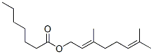 CAS 登录号：73019-15-5， (E)-3,7-二甲基-2,6-辛二烯基庚酸酯