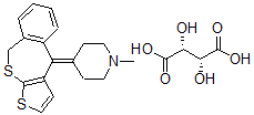 CAS 登录号：73035-29-7， (2R,3R)-2,3-二羟基丁二酸;1-甲基-4-(5H-噻吩并[2,3-c][2]苯并硫杂卓-10-亚基)哌啶