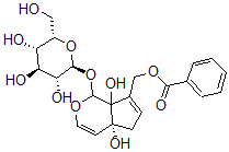 CAS#: 73248-91-6, [(1S)-7-[(Benzoyloxy)Methyl]-1,4a,5,7aalpha-Tetrahydro-4aalpha,5alpha-Dihydroxycyclopenta[c]Pyran-1-Yl]beta-D-Glucopyranoside