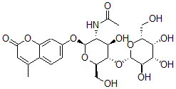 CAS#: 73448-32-5, N-[(2S,3R,4R,5S,6R)-4-Hydroxy-6-(Hydroxymethyl)-2-(4-Methyl-2-Oxochromen-7-Yl)Oxy-5-[(2S,3R,4S,5R,6R)-3,4,5-Trihydroxy-6-(Hydroxymethyl)Oxan-2-Yl]Oxyoxan-3-Yl]Acetamide