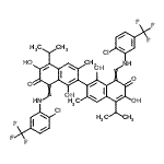 CAS#: 7355-32-0, 8,8'-Bis({[2-chloro-5-(trifluoromethyl)phenyl]amino}methylene)-1,1',6,6'-tetrahydroxy-5,5'-diisopropyl-3,3'-dimethyl-2,2'-binaphthalene-7,7'(8H,8'H)-dione