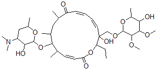 CAS#: 73684-72-7, (3E,11E,13Z)-6-(4-Dimethylamino-3-Hydroxy-6-Methyloxan-2-Yl)Oxy-16-Ethyl-15-Hydroxy-15-[(5-Hydroxy-3,4-Dimethoxy-6-Methyloxan-2-Yl)Oxymethyl]-5,7,9-Trimethyl-1-Oxacyclohexadeca-3,11,13-Triene-2,10-Dione