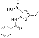CAS#: 73696-46-5, 2-(Benzoylamino)-5-ethyl-3-thiophenecarboxylic acid