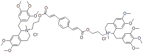 CAS#: 73909-73-6, 3-[6,7-Dimethoxy-2-Methyl-1-[(3,4,5-Trimethoxyphenyl)Methyl]-3,4-Dihydro-1H-Isoquinolin-2-Ium-2-Yl]Propyl (E)-3-[4-[(E)-3-[3-[6,7-Dimethoxy-2-Methyl-1-[(3,4,5-Trimethoxyphenyl)Methyl]-3,4-Dihydro-1H-Isoquinolin-2-Ium-2-Yl]Propoxy]-3-Oxoprop-1-Enyl]Phenyl]Prop-2-Enoate Dichloride