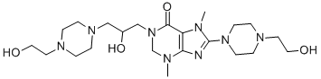 CAS#: 73972-57-3, 8-[4-(2-Hydroxyethyl)Piperazin-1-Yl]-1-[2-Hydroxy-3-[4-(2-Hydroxyethyl)Piperazin-1-Yl]Propyl]-3,7-Dimethyl-2H-Purin-6-One
