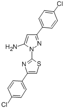 CAS 登录号：74101-20-5， 5-(4-氯苯基)-2-[4-(4-氯苯基)-1,3-噻唑-2-基]吡唑-3-胺