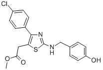 CAS 登录号：74241-24-0， 2-[4-(4-氯苯基)-2-[(4-羟基苯基)甲基氨基]-1,3-噻唑-5-基]乙酸甲酯