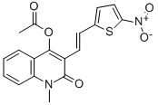 CAS 登录号：74693-57-5， [1-甲基-3-[(E)-2-(5-硝基噻吩-2-基)乙烯基]-2-氧代喹啉-4-基]乙酸酯