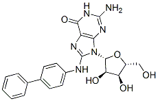 CAS 登录号：74764-35-5， 2-氨基-9-[(2R,3R,4S,5R)-3,4-二羟基-5-(羟基甲基)四氢呋喃-2-基]-8-[(4-苯基苯基)氨基]-3H-嘌呤-6-酮
