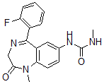 CAS 登录号：74858-67-6， 1-[5-(2-氟苯基)-1-甲基-2-氧代-3H-1,4-苯并二氮杂卓-7-基]-3-甲基脲