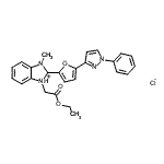 CAS#: 74878-56-1, 1-(2-Ethoxy-2-oxoethyl)-3-methyl-2-[5-(1-phenyl-1H-pyrazol-3-yl)-2-furyl]-2,3-dihydro-1H-3,1-benzimidazol-1-ium chloride