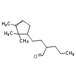 CAS 登录号：74981-31-0， 2-[2-(2,2,3-三甲基-3-环戊烯-1-基)乙基]戊醛