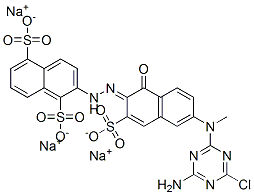 CAS#: 75026-84-5, Trisodium 2-[(2E)-2-[6-[(4-Amino-6-Chloro-1,3,5-Triazin-2-Yl)-Methylamino]-1-Oxo-3-Sulfonatonaphthalen-2-Ylidene]Hydrazinyl]Naphthalene-1,5-Disulfonate