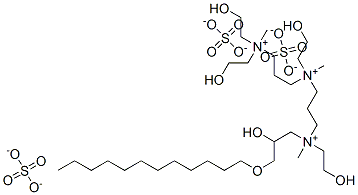 CAS#: 75199-22-3, N-(3-(bis(2-hydroxyethyl)methylammonio)propyl)-N'-(3-(dodecyloxy)-2-hydroxypropyl)-N,N'-bis(2-hydroxyethyl)-N,N'-dimethyl-1,3-Propanediaminium tris(methyl sulfate)