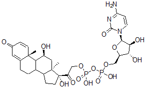 CAS#: 75252-35-6, [[(2R,3S,4S,5R)-5-(4-Amino-2-Oxopyrimidin-1-Yl)-3,4-Dihydroxyoxolan-2-Yl]Methoxy-Hydroxyphosphoryl] [2-[(10R,11S,13S,17R)-11,17-Dihydroxy-10,13-Dimethyl-3-Oxo-7,8,9,11,12,14,15,16-Octahydro-6H-Cyclopenta[a]Phenanthren-17-Yl]-2-Oxoethyl] Hydrogen Phosphate