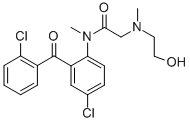 CAS#: 75615-91-7, N-[4-Chloro-2-(2-Chlorobenzoyl)Phenyl]-2-(2-Hydroxyethyl-Methylamino)-N-Methylacetamide