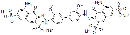 CAS#: 75659-73-3, 3,3'-[(3,3'-Dimethoxy[1,1'-Biphenyl]-4,4'-Diyl)Bis(Azo)]Bis[5-Amino-4-Hydroxy -2,7-Naphthalenedisulfonic Acid Dilithium Disodium Salt