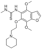 CAS#: 75883-72-6, 1-[4,7-Dimethoxy-6-(2-Piperidin-1-Ylethoxy)-1-Benzofuran-5-Yl]-3-Methylthiourea